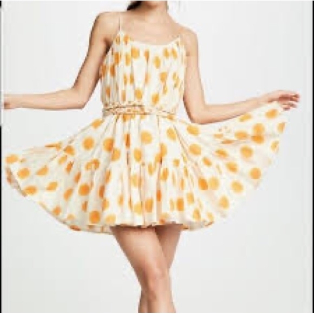 RHODE Mini Dress in White and Orange